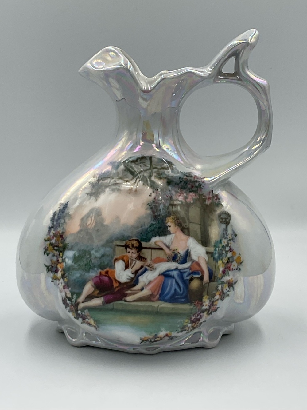 Vintage Lusterware Courting Couple Pitcher